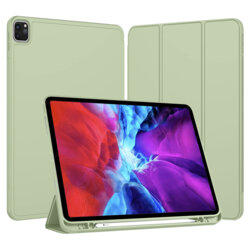 Husa iPad Pro 2020 12.9 A2069/A2232 Techsuit Flex Trifold Pen, verde deschis