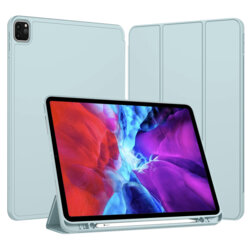 Husa iPad Pro 2020 12.9 A2069/A2232 Techsuit Flex Trifold Pen, bleu
