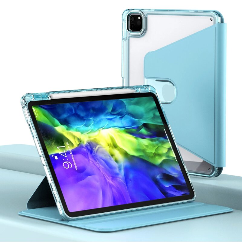 Husa iPad 2018 9.7 A1893/A1954 Techsuit Crystal Vision, bleu