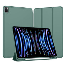 Husa iPad Pro 12.9 (2022) Techsuit Flex Trifold Pen, verde inchis