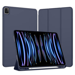 Husa iPad Pro 12.9 (2022) Techsuit Flex Trifold Pen, bleumarin
