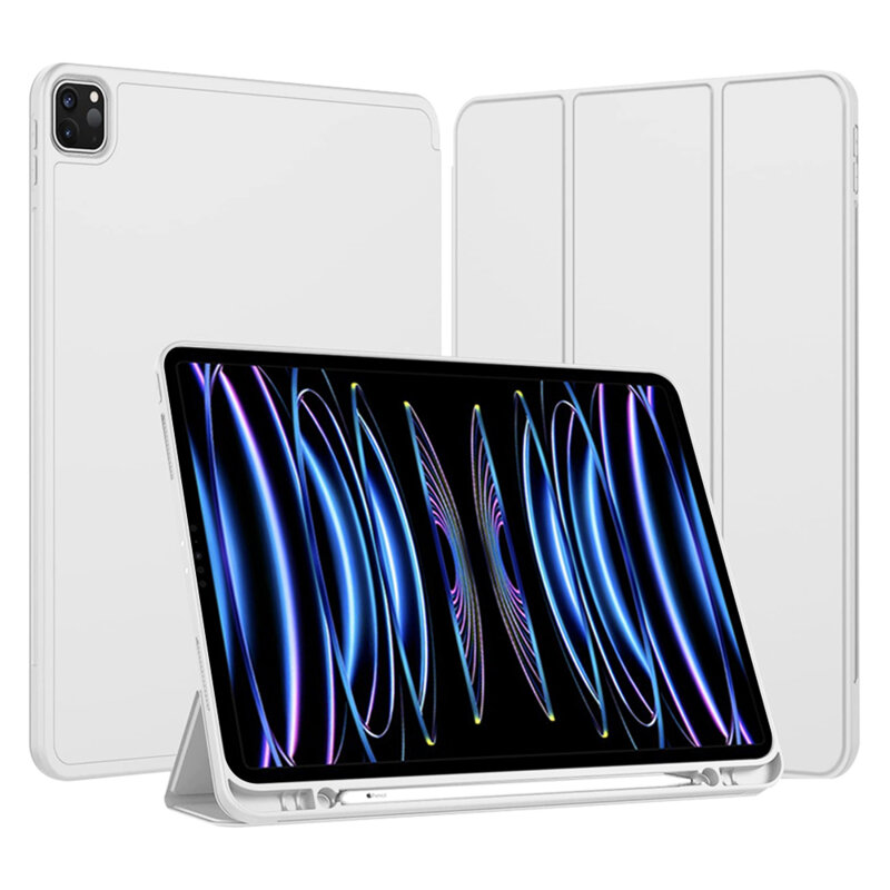 Husa iPad Pro 12.9 (2022) Techsuit Flex Trifold Pen, gri