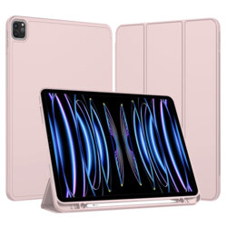 Husa iPad Pro 12.9 (2022) Techsuit Flex Trifold Pen, roz