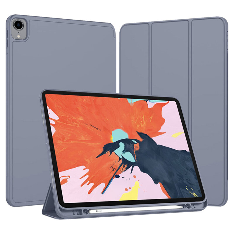 Husa iPad Pro 2018 12.9 A2014/A1895 Techsuit Flex Trifold Pen, mov