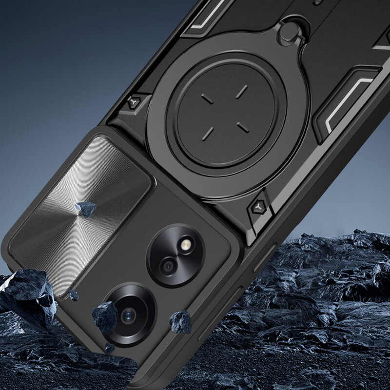 Husa Oppo A58 4G Techsuit CamGuard Pro, roz auriu