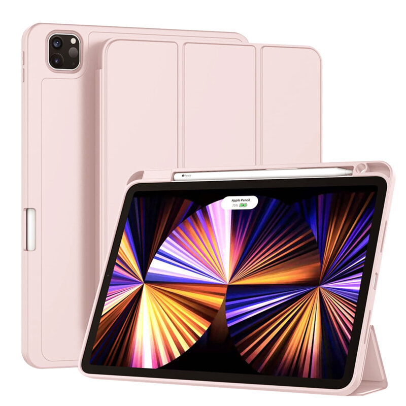 Husa iPad Pro 2020 11.0 A2068/A2230 Techsuit Flex Trifold Pen, roz