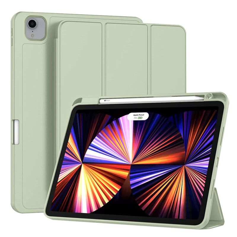 Husa iPad Pro 2018 11.0 A1980/A1979 Techsuit Flex Trifold Pen, verde deschis