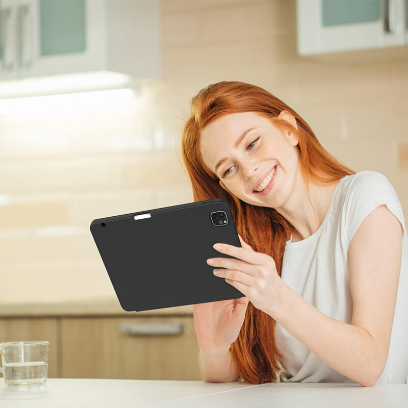 Husa iPad Pro 2018 11.0 A1980/A1979 Techsuit Flex Trifold Pen, bleumarin