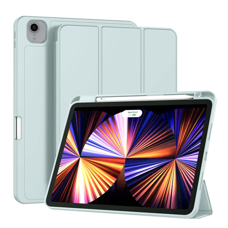 Husa iPad Pro 2018 11.0 A2013/A1934 Techsuit Flex Trifold Pen, bleu