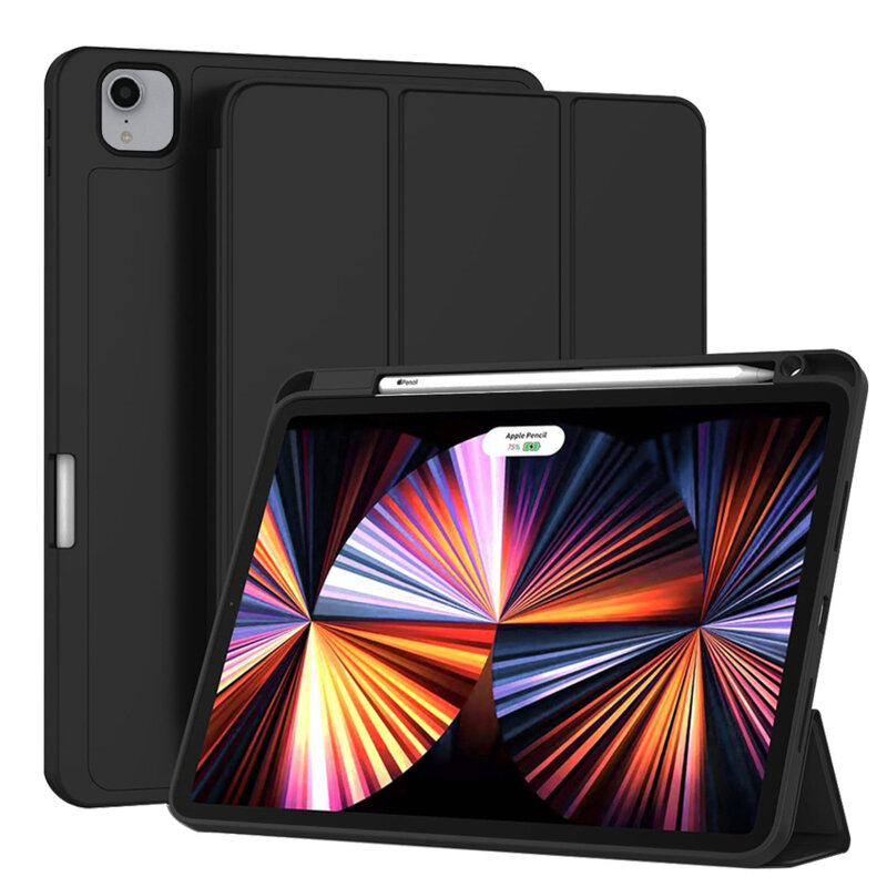Husa iPad Pro 2018 11.0 A2013/A1934 Techsuit Flex Trifold Pen, negru