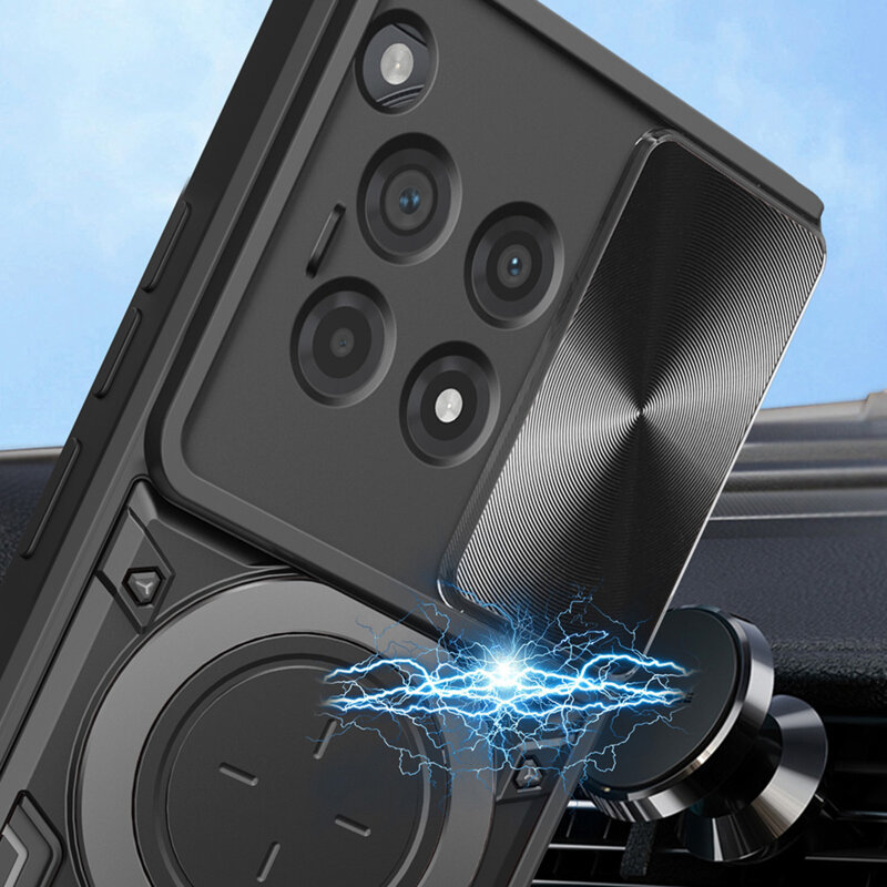Husa OnePlus 12R Techsuit CamGuard Pro, roz auriu