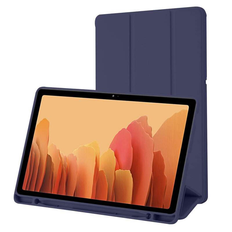 Husa Samsung Galaxy Tab A7 10.4 2020 T500/T505 Techsuit Flex Trifold Pen, bleumarin