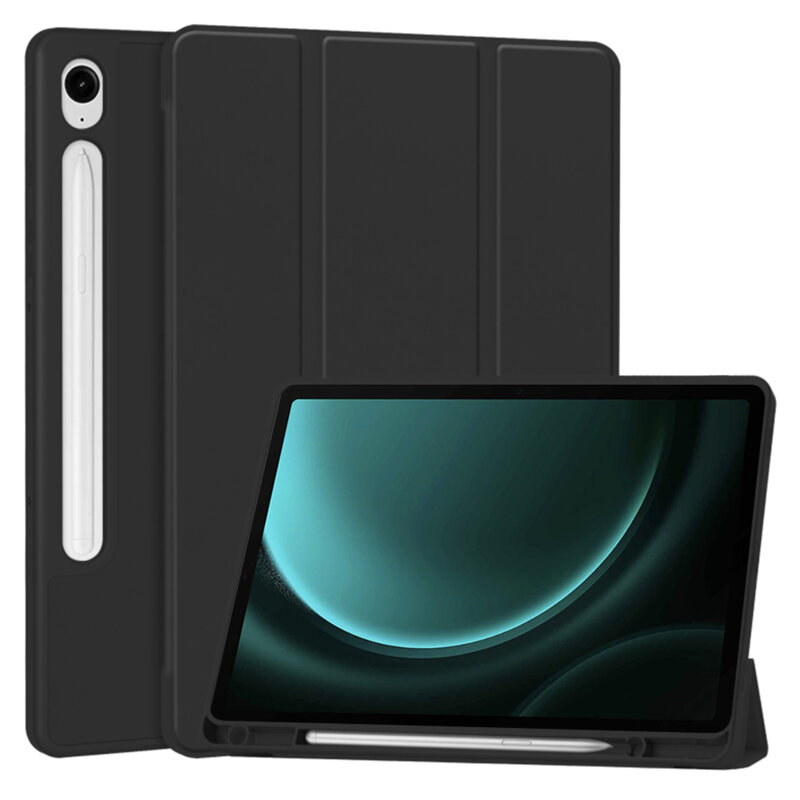 Husa Samsung Galaxy Tab S9 FE Techsuit Flex Trifold Pen, negru