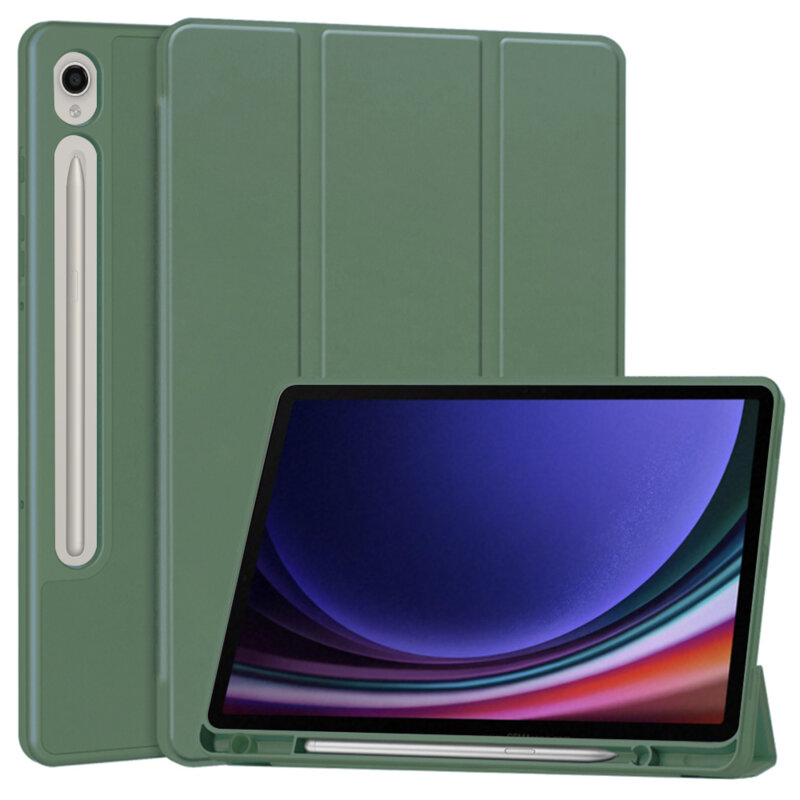 Husa Samsung Galaxy Tab S9 Techsuit Flex Trifold Pen, verde inchis