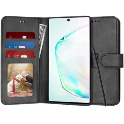 Husa 360 Samsung Galaxy Note 10 Plus Techsuit Diary Book, negru