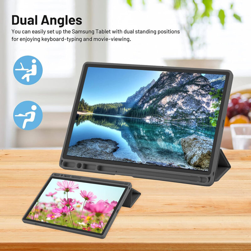 Husa Samsung Galaxy Tab A8 10.5 (2021) Techsuit Flex Trifold Pen, verde deschis