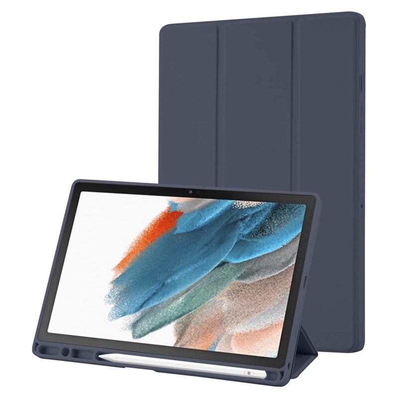Husa Samsung Galaxy Tab A8 10.5 (2021) Techsuit Flex Trifold Pen, bleumarin
