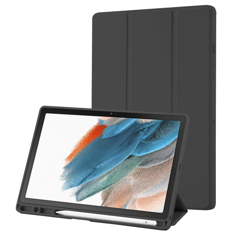 Husa Samsung Galaxy Tab A8 10.5 (2021) Techsuit Flex Trifold Pen, negru