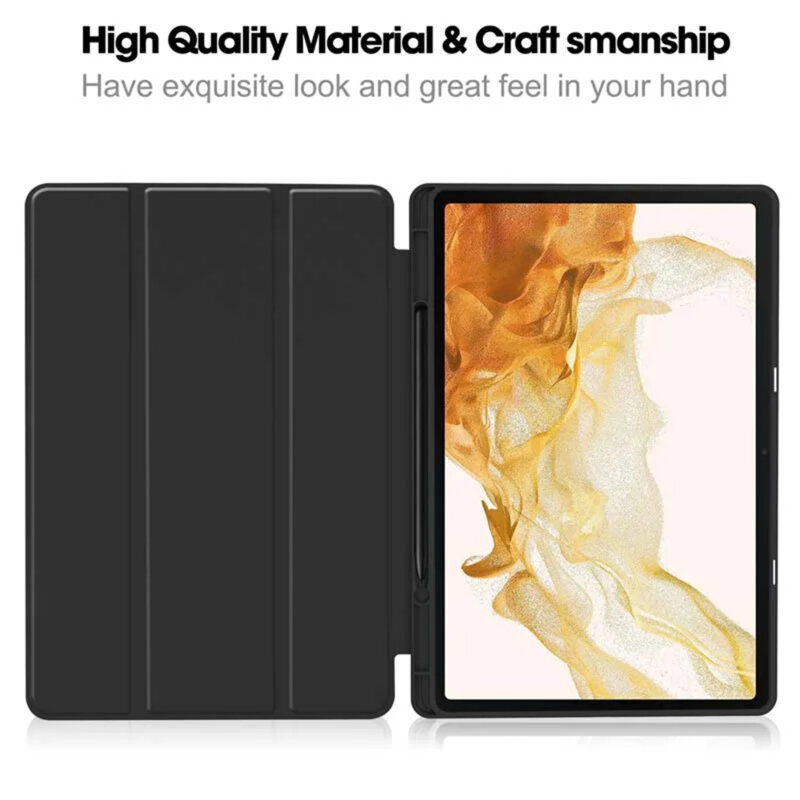 Husa Samsung Galaxy Tab S7 Plus 12.4 T970/T976 Techsuit Flex Trifold Pen, negru