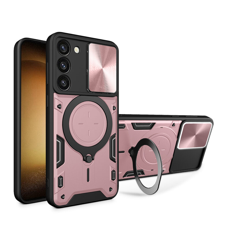Husa Samsung Galaxy S23 Plus Techsuit CamGuard Pro, roz auriu