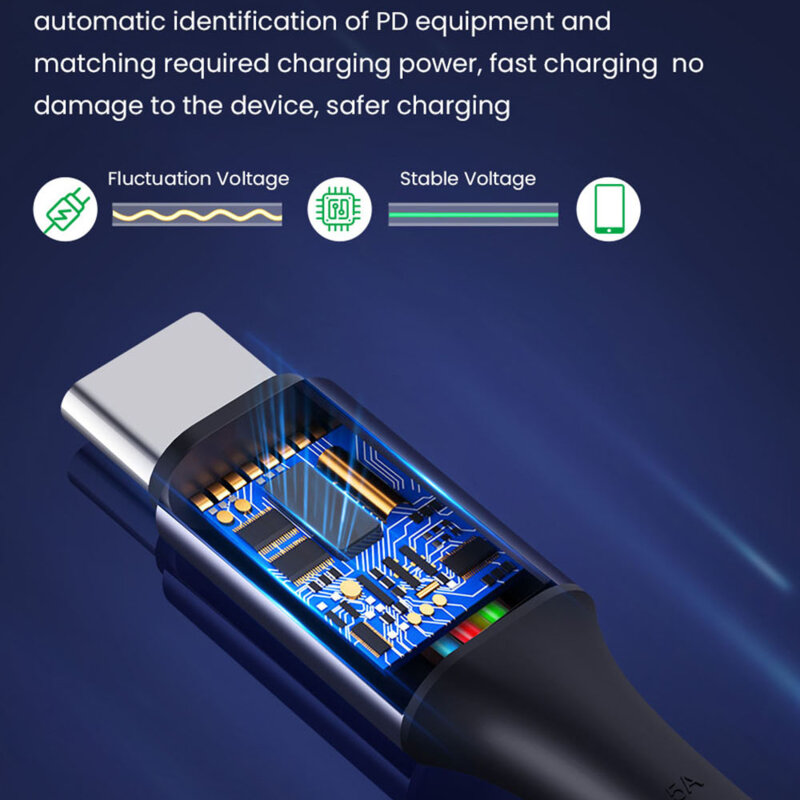 Cablu de date USB-C Super Fast Charging PD100W Techsuit PCB018, 1m