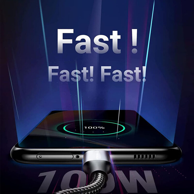 Cablu de date USB-C Super Fast Charging PD100W Techsuit PCB018, 1m