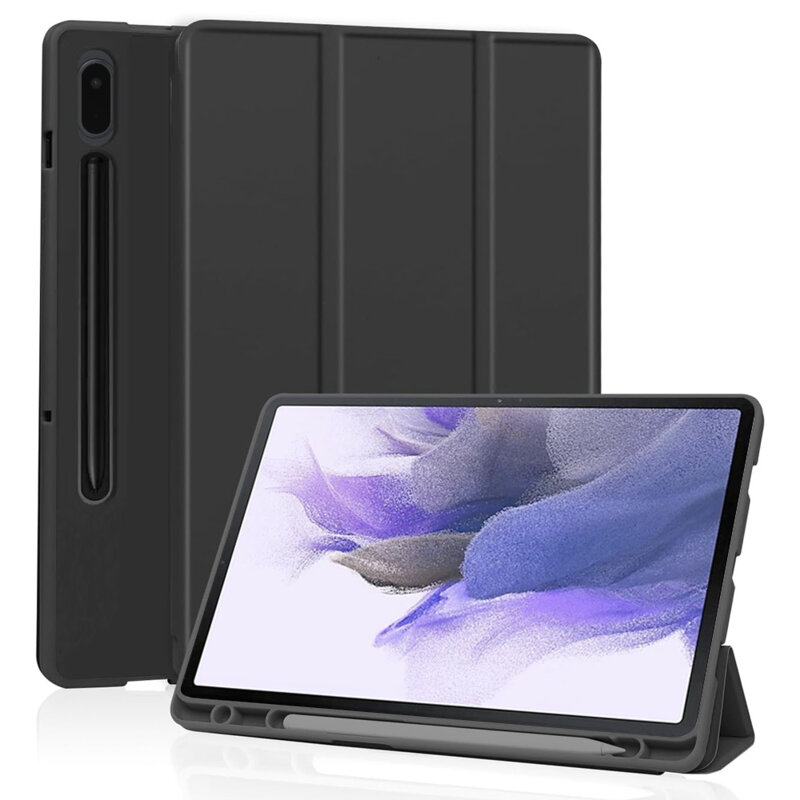 Husa Samsung Galaxy Tab S7 FE Techsuit Flex Trifold Pen, negru
