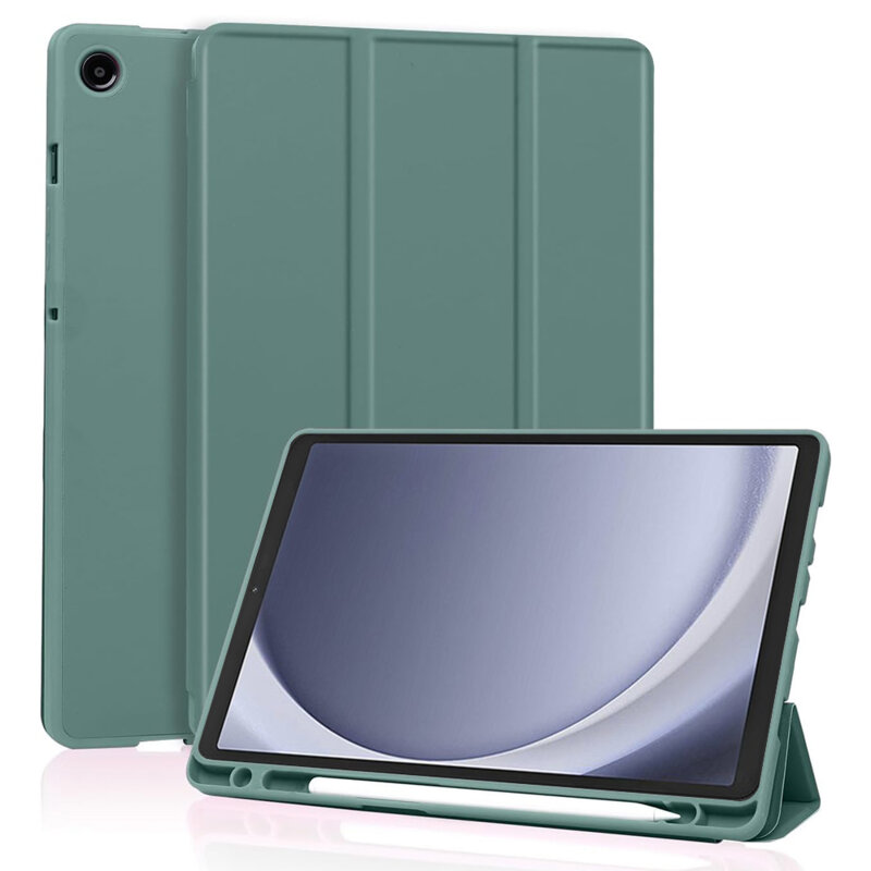 Husa Samsung Galaxy Tab A9 Techsuit Flex Trifold Pen, verde inchis