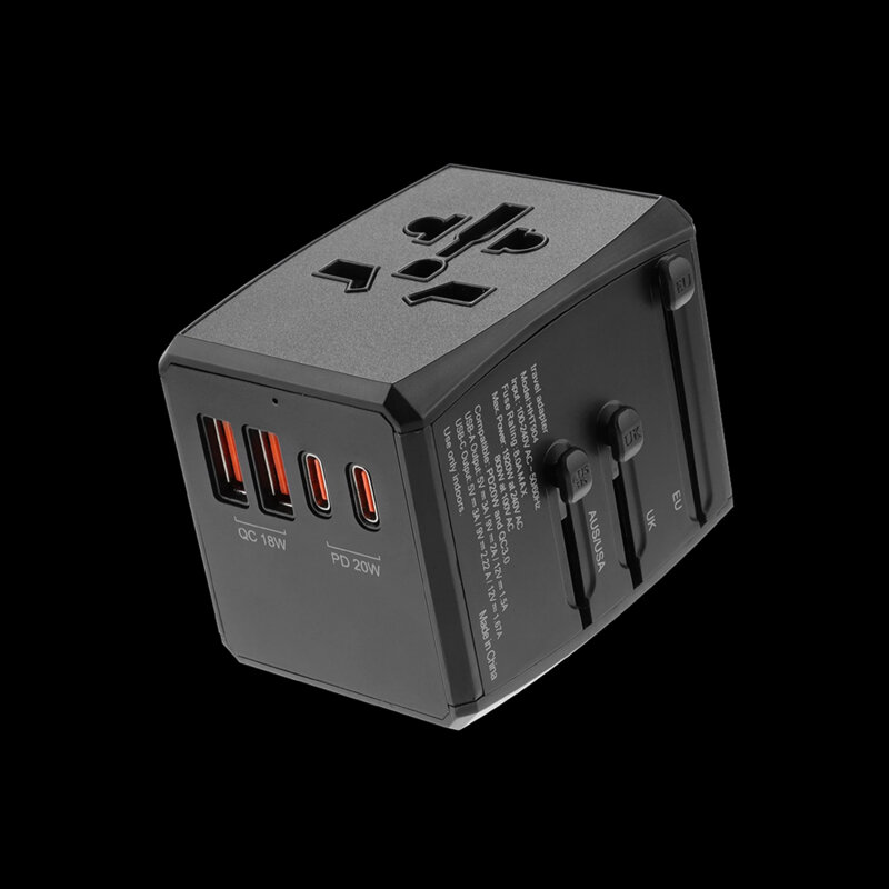 Adaptor priza EU la US, UK, AUS, PD20W, Techsuit, HHT904-B2