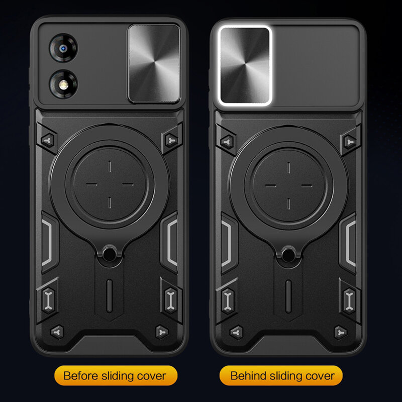 Husa Motorola Moto E13 Techsuit CamGuard Pro, roz auriu