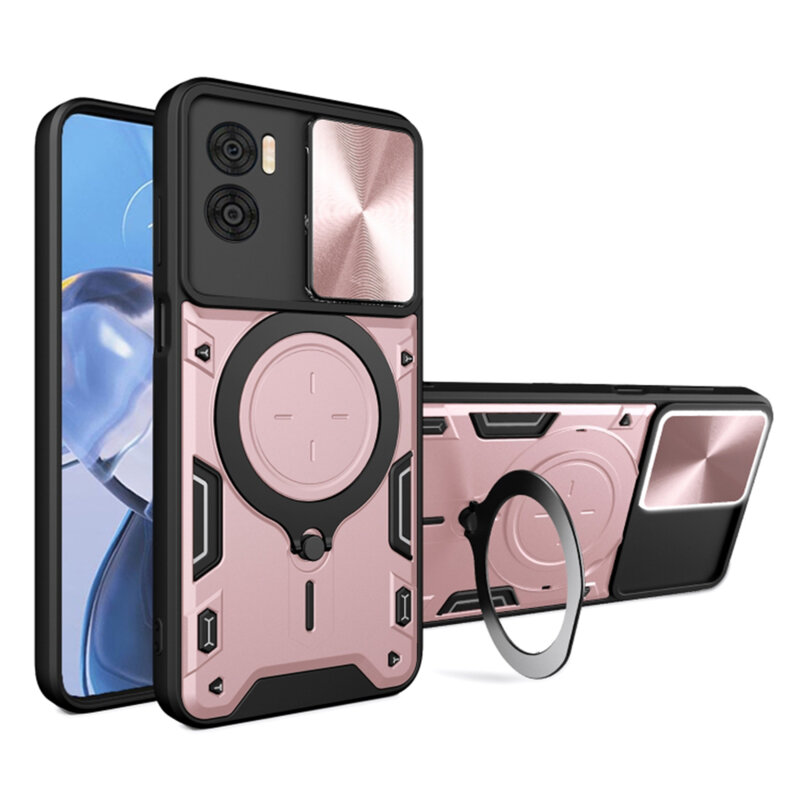 Husa Motorola Moto E22 Techsuit CamGuard Pro, roz auriu