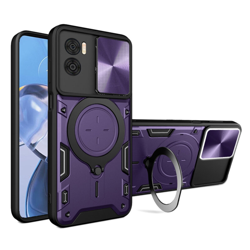 Husa Motorola Moto E22 Techsuit CamGuard Pro, mov