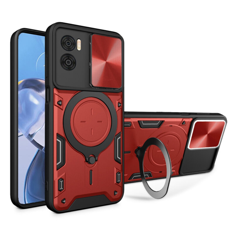 Husa Motorola Moto E22 Techsuit CamGuard Pro, rosu