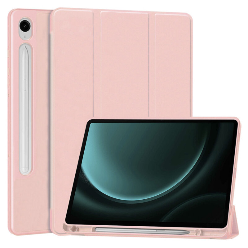 Husa Samsung Galaxy Tab S9 FE Techsuit Flex Trifold Pen, roz