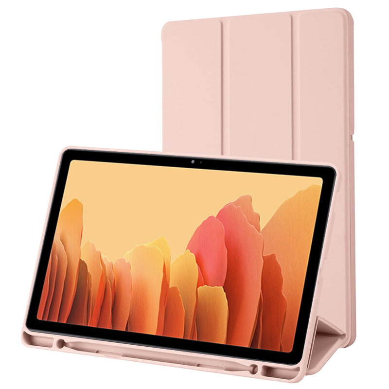 Husa Samsung Galaxy Tab A7 10.4 2020 T500/T505 Techsuit Flex Trifold Pen, roz