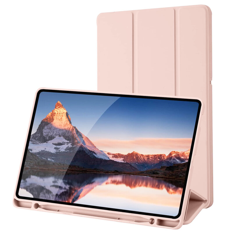 Husa Samsung Galaxy Tab S6 Lite 2022 Techsuit Flex Trifold Pen, roz