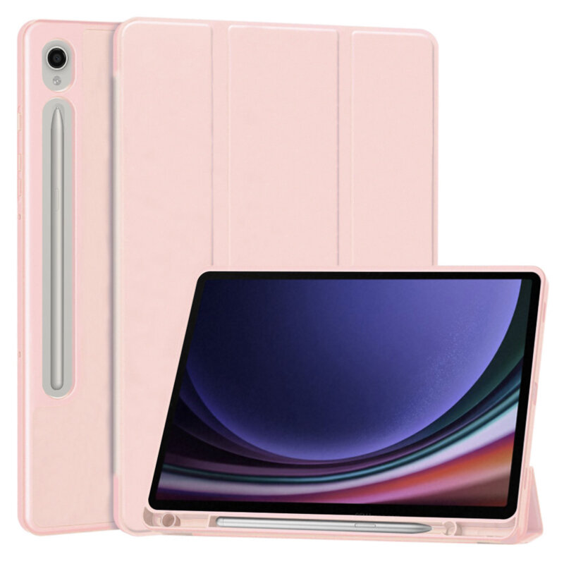 Husa Samsung Galaxy Tab S9 Techsuit Flex Trifold Pen, roz
