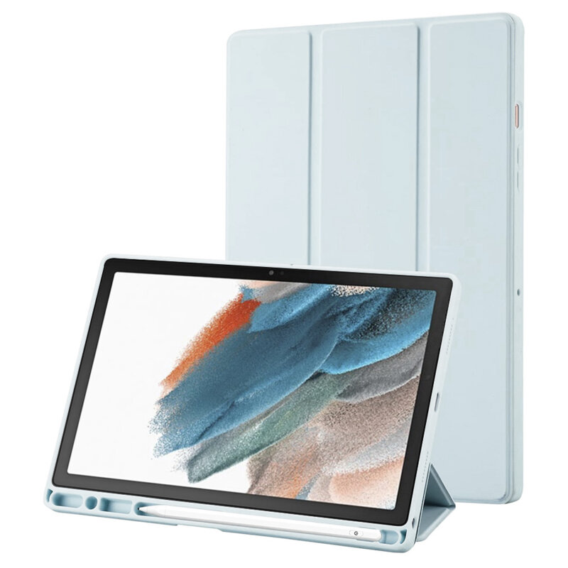 Husa Samsung Galaxy Tab A8 10.5 (2021) Techsuit Flex Trifold Pen, bleu