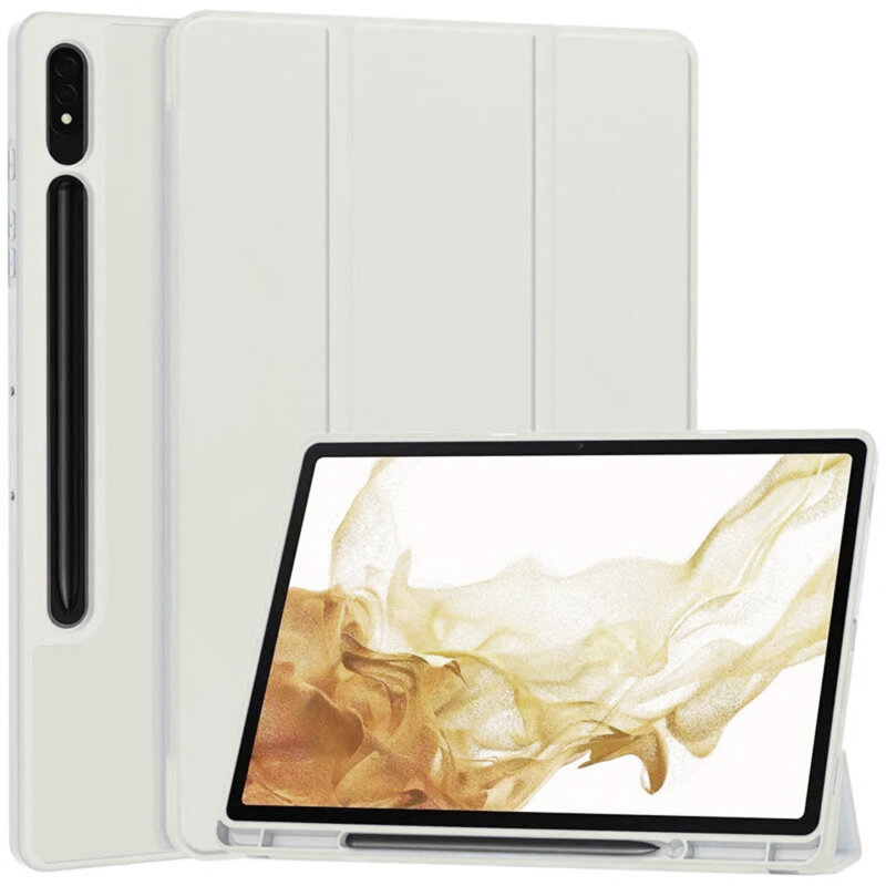Husa Samsung Galaxy Tab S7 Plus 12.4 T970/T976 Techsuit Flex Trifold Pen, gri