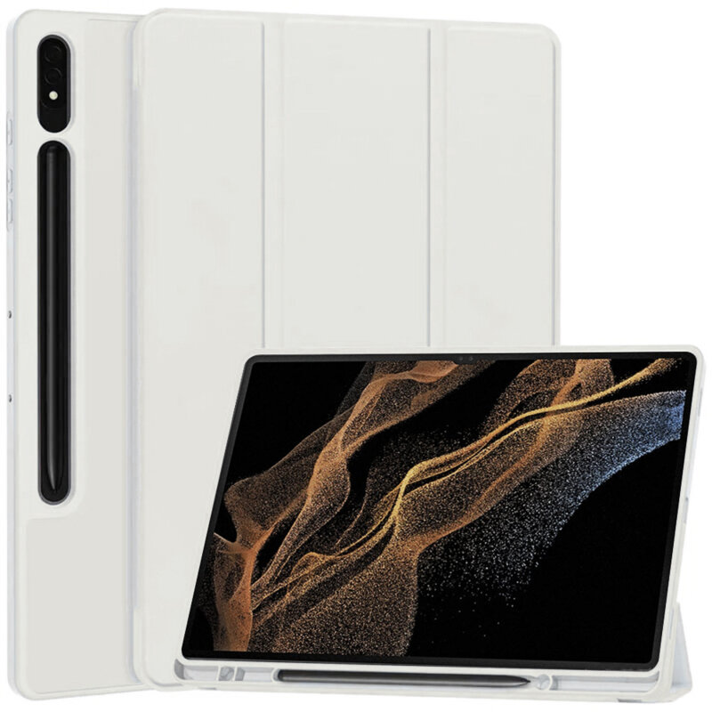 Husa Samsung Galaxy Tab S8 Ultra Techsuit Flex Trifold Pen, gri