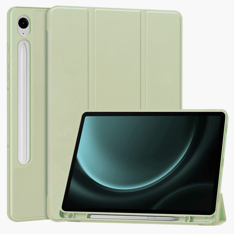Husa Samsung Galaxy Tab S9 FE Techsuit Flex Trifold Pen, verde deschis