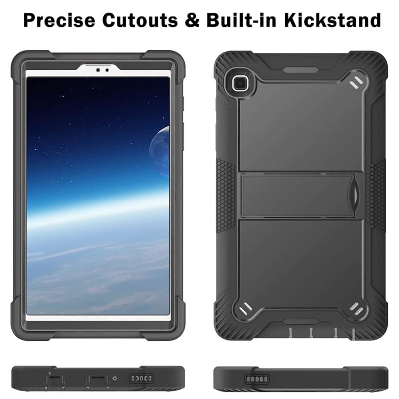 [Pachet 360°] Husa + folie sticla Samsung Galaxy Tab A7 10.4 (2022) Techsuit Rugged TabShell, negru