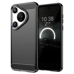 Husa Huawei Pura 70 Pro Techsuit Carbon Silicone, negru