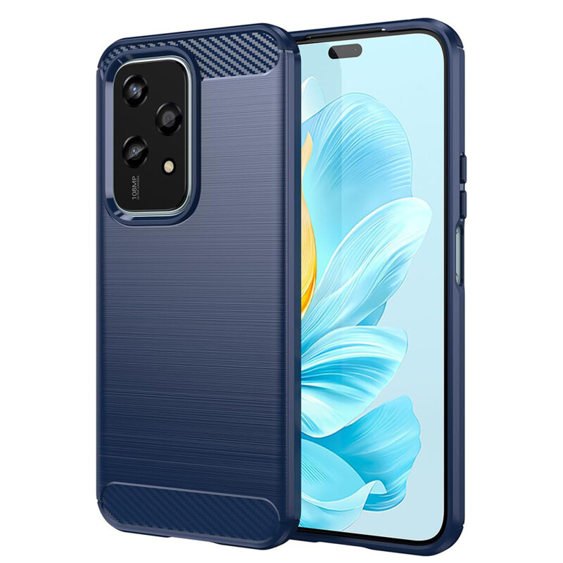 Husa Honor 200 Lite Techsuit Carbon Silicone, albastru