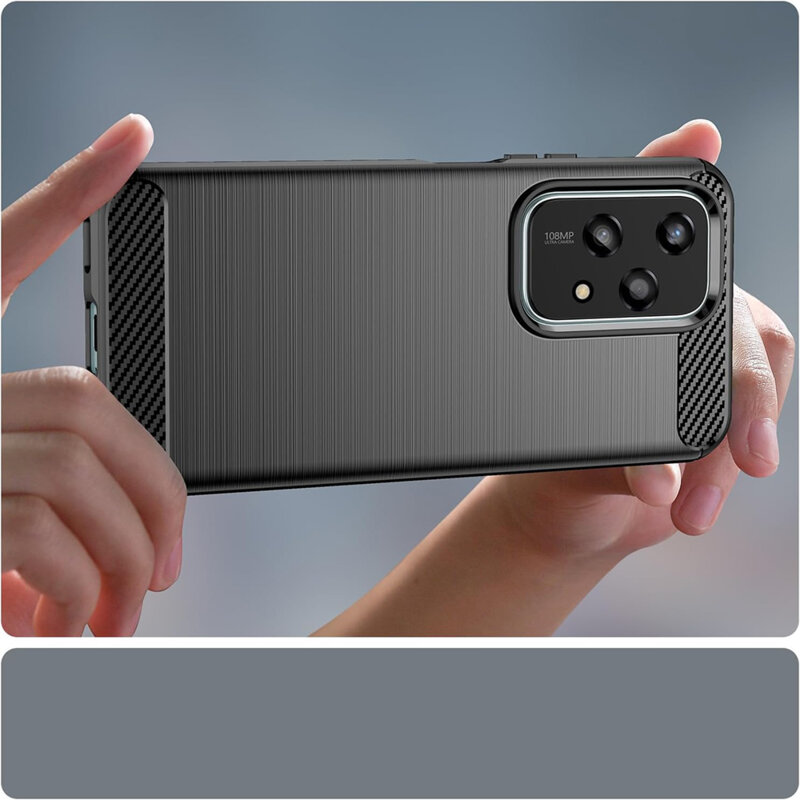 Husa Honor 200 Lite Techsuit Carbon Silicone, albastru