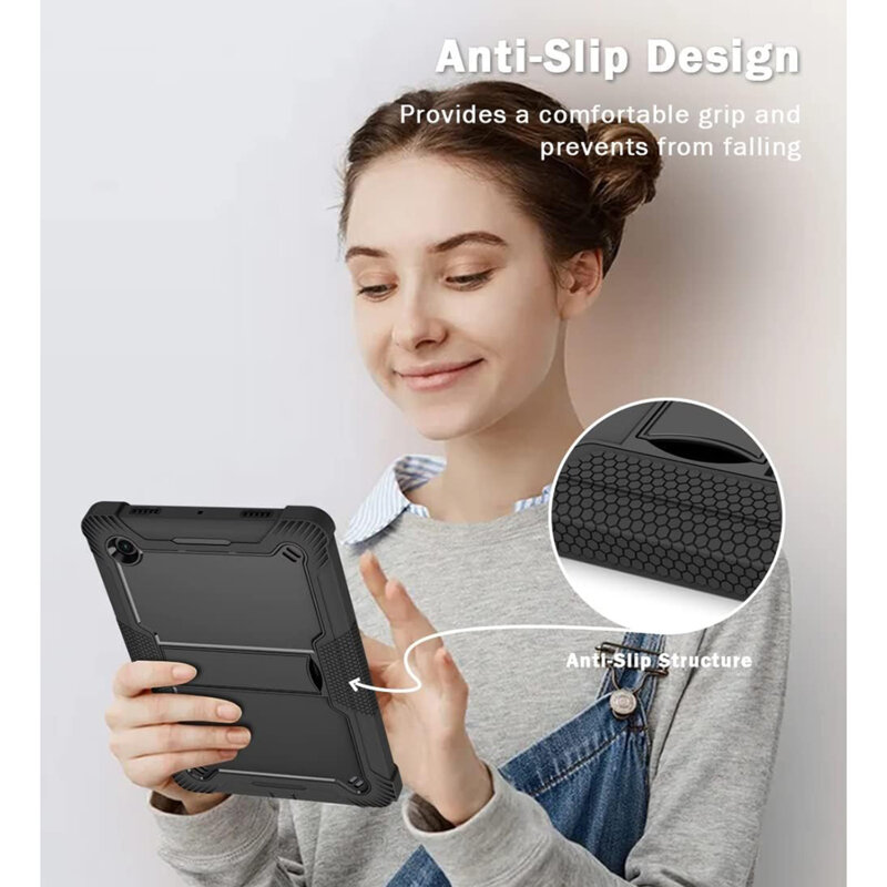 [Pachet 360°] Husa + folie sticla Samsung Galaxy Tab A8 10.5 (2021) Techsuit Rugged TabShell, roz