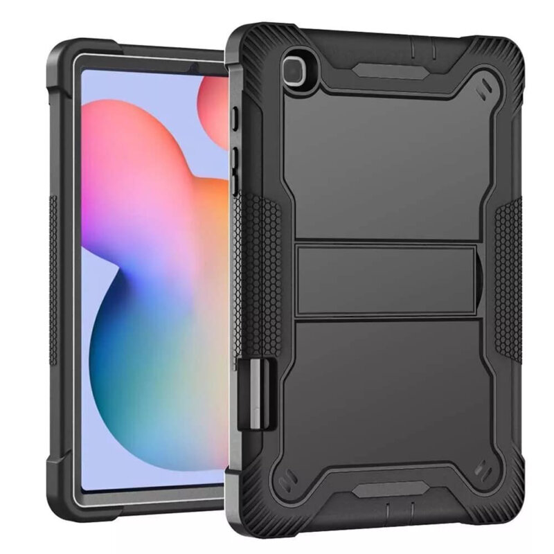 [Pachet 360°] Husa + folie sticla Samsung Galaxy Tab S6 Lite 10.4 P610/P615 Techsuit Rugged TabShell, negru