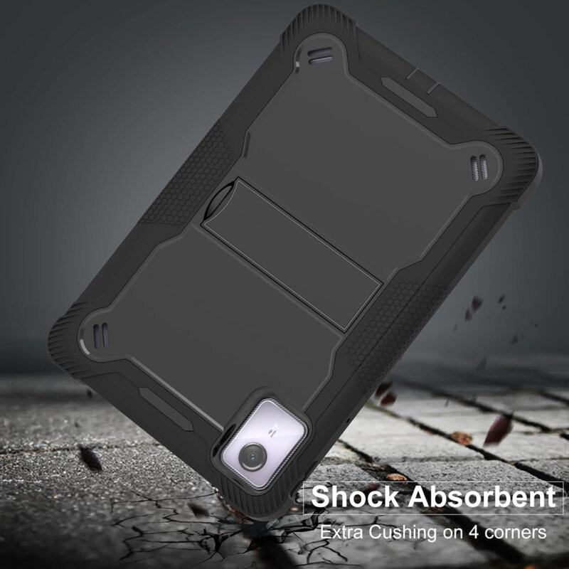 [Pachet 360°] Husa + folie sticla Lenovo Tab M11 Techsuit Rugged TabShell, negru