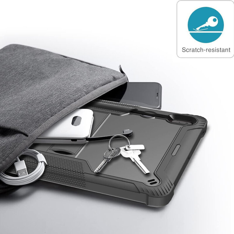 [Pachet 360°] Husa + folie sticla Samsung Galaxy Tab S7 Plus 12.4 T970/T976 Techsuit Rugged TabShell, roz