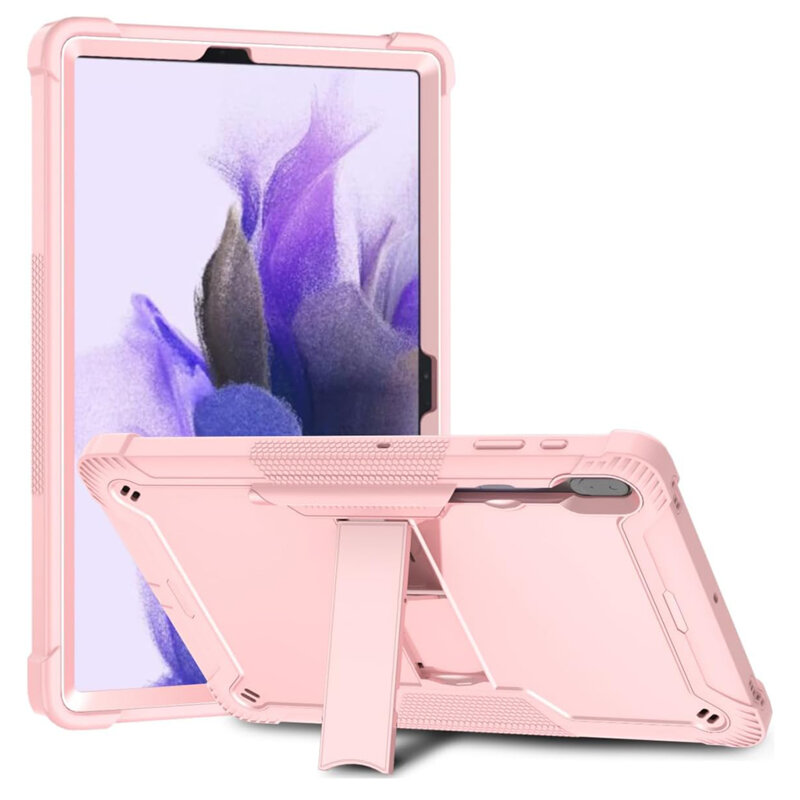 [Pachet 360°] Husa + folie sticla Samsung Galaxy Tab S8 Plus Techsuit Rugged TabShell, roz